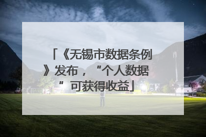 《无锡市数据条例》发布，“个人数据”可获得收益