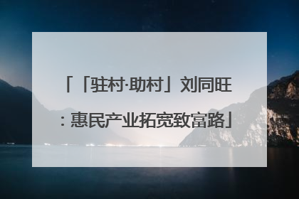 「驻村·助村」刘同旺：惠民产业拓宽致富路