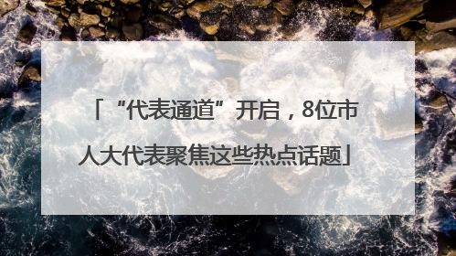 “代表通道”开启，8位市人大代表聚焦这些热点话题
