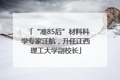 “准85后”材料科学专家汪航，升任江西理工大学副校长