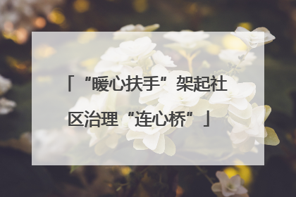 “暖心扶手”架起社区治理“连心桥”