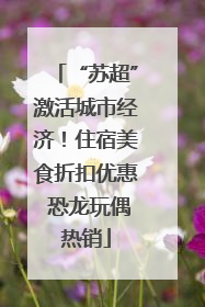 “苏超”激活城市经济！住宿美食折扣优惠 恐龙玩偶热销
