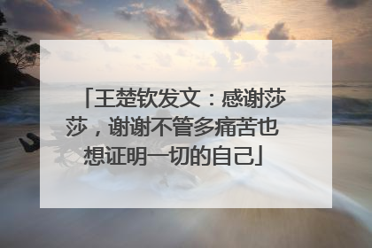王楚钦发文：感谢莎莎，谢谢不管多痛苦也想证明一切的自己