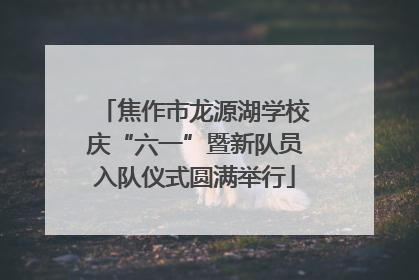 焦作市龙源湖学校庆“六一”暨新队员入队仪式圆满举行