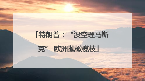 特朗普：“没空理马斯克” 欧洲抛橄榄枝