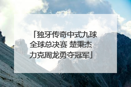 独牙传奇中式九球全球总决赛 楚秉杰力克周龙勇夺冠军