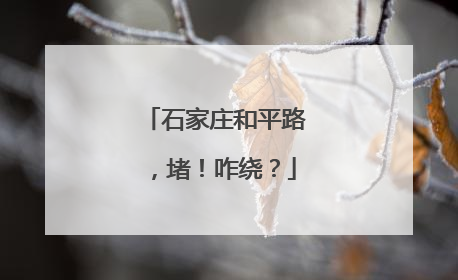 石家庄和平路，堵！咋绕？