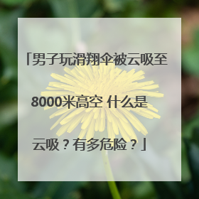 男子玩滑翔伞被云吸至8000米高空 什么是云吸？有多危险？