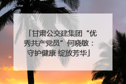 甘肃公交建集团“优秀共产党员”何晓敏：守护健康 绽放芳华