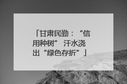 甘肃民勤：“信用种树” 汗水浇出“绿色存折”
