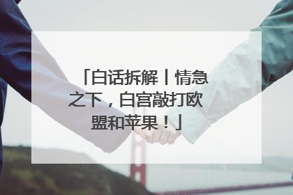 白话拆解丨情急之下，白宫敲打欧盟和苹果！