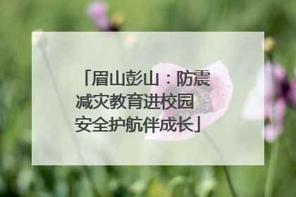 眉山彭山：防震减灾教育进校园 安全护航伴成长