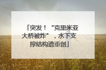 突发！“克里米亚大桥被炸”，水下支撑结构遭重创