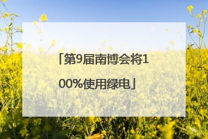 第9届南博会将100%使用绿电