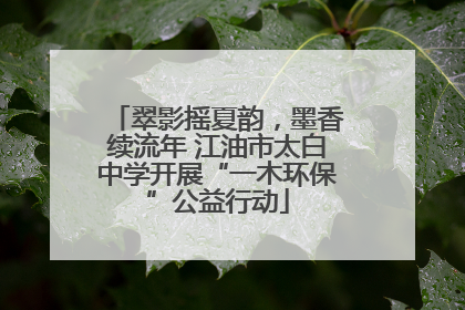 翠影摇夏韵，墨香续流年 江油市太白中学开展“一木环保”公益行动