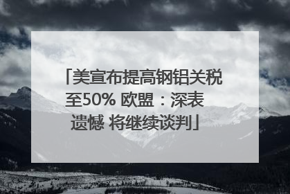 美宣布提高钢铝关税至50% 欧盟：深表遗憾 将继续谈判