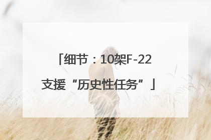 细节：10架F-22支援“历史性任务”