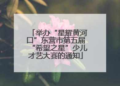 举办“星耀黄河口”东营市第五届“希望之星”少儿才艺大赛的通知