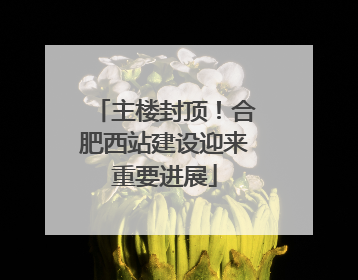 主楼封顶！合肥西站建设迎来重要进展