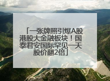 一张牌照引爆A股港股大金融板块！国泰君安国际罕见一天股价翻2倍
