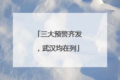 三大预警齐发，武汉均在列