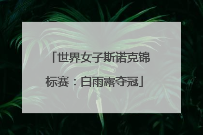 世界女子斯诺克锦标赛：白雨露夺冠