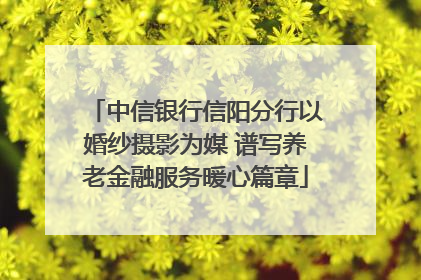 中信银行信阳分行以婚纱摄影为媒 谱写养老金融服务暖心篇章