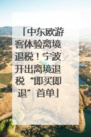 中东欧游客体验离境退税！宁波开出离境退税“即买即退”首单