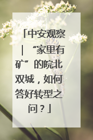 中安观察｜“家里有矿”的皖北双城，如何答好转型之问？