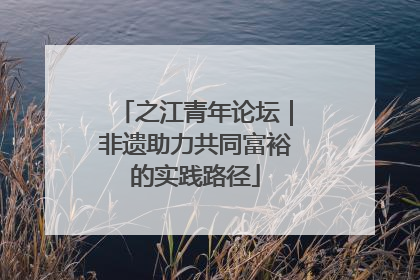 之江青年论坛｜非遗助力共同富裕的实践路径