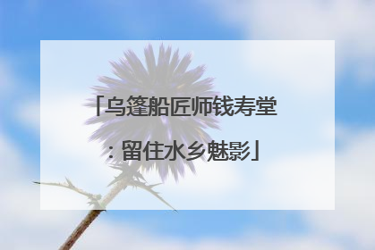 乌篷船匠师钱寿堂：留住水乡魅影
