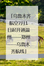 乌鲁木齐航空7月1日起开通温州——郑州——乌鲁木齐航线