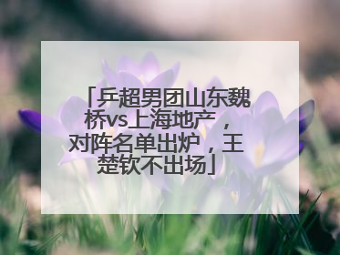 乒超男团山东魏桥vs上海地产，对阵名单出炉，王楚钦不出场