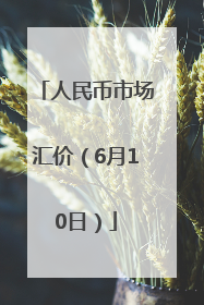 人民币市场汇价（6月10日）