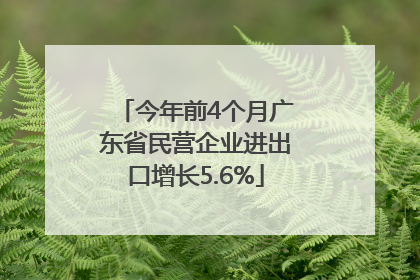 今年前4个月广东省民营企业进出口增长5.6%