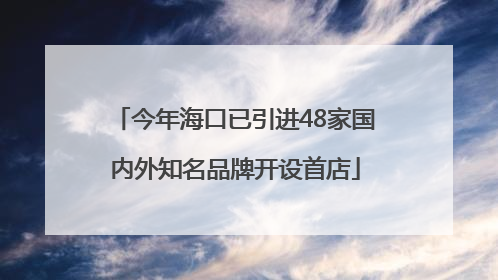 今年海口已引进48家国内外知名品牌开设首店