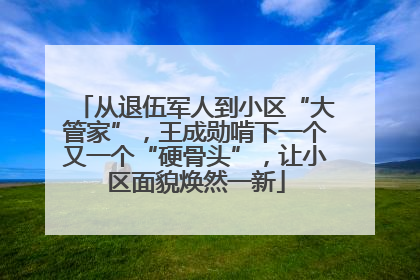 从退伍军人到小区“大管家”，王成勋啃下一个又一个“硬骨头”，让小区面貌焕然一新