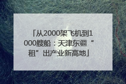 从2000架飞机到1000艘船：天津东疆“租”出产业新高地