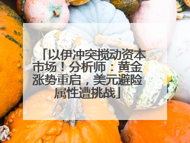 以伊冲突搅动资本市场！分析师：黄金涨势重启，美元避险属性遭挑战