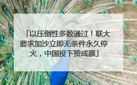 以压倒性多数通过！联大要求加沙立即无条件永久停火，中国投下赞成票