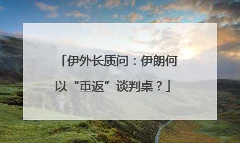 伊外长质问：伊朗何以“重返”谈判桌？