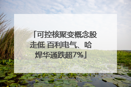 可控核聚变概念股走低 百利电气、哈焊华通跌超7%
