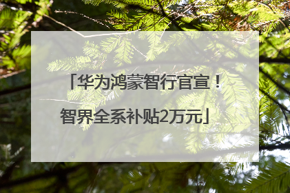 华为鸿蒙智行官宣！智界全系补贴2万元