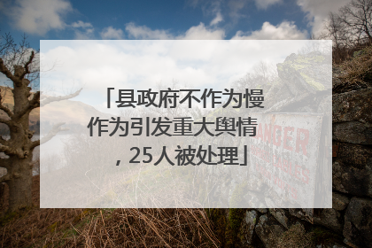 县政府不作为慢作为引发重大舆情，25人被处理