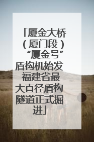 厦金大桥（厦门段）“厦金号”盾构机始发 福建省最大直径盾构隧道正式掘进