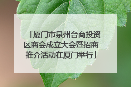厦门市泉州台商投资区商会成立大会暨招商推介活动在厦门举行