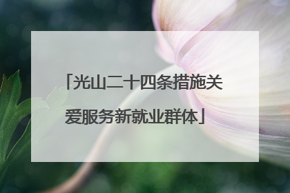 光山二十四条措施关爱服务新就业群体
