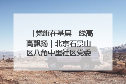 党旗在基层一线高高飘扬｜北京石景山区八角中里社区党委：用脚步丈量民生