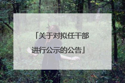 关于对拟任干部进行公示的公告