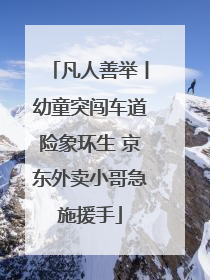 凡人善举丨幼童突闯车道险象环生 京东外卖小哥急施援手